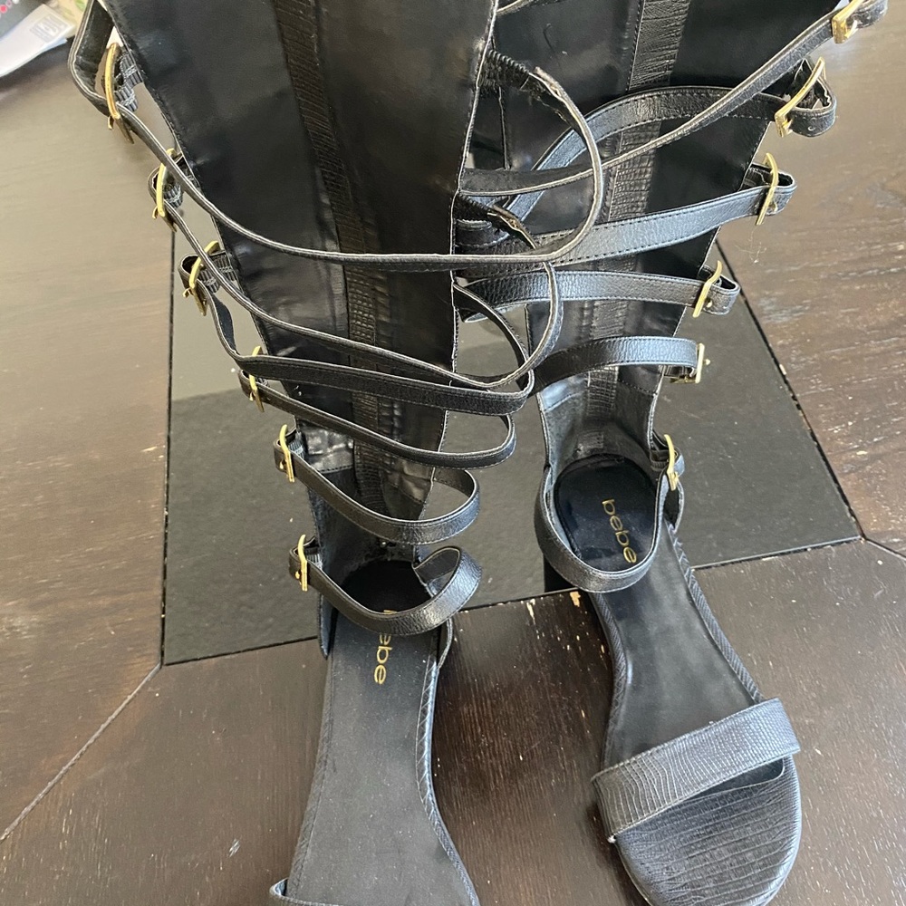 Bebe Knee Length Buckle Sandal